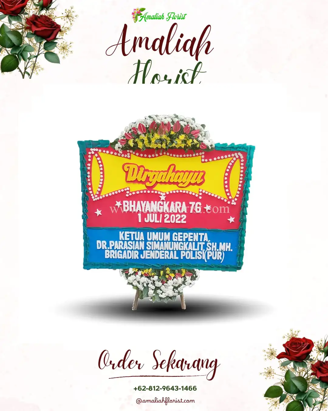 Papan Bunga HUT Ulang Tahun Menur Pumpungan
